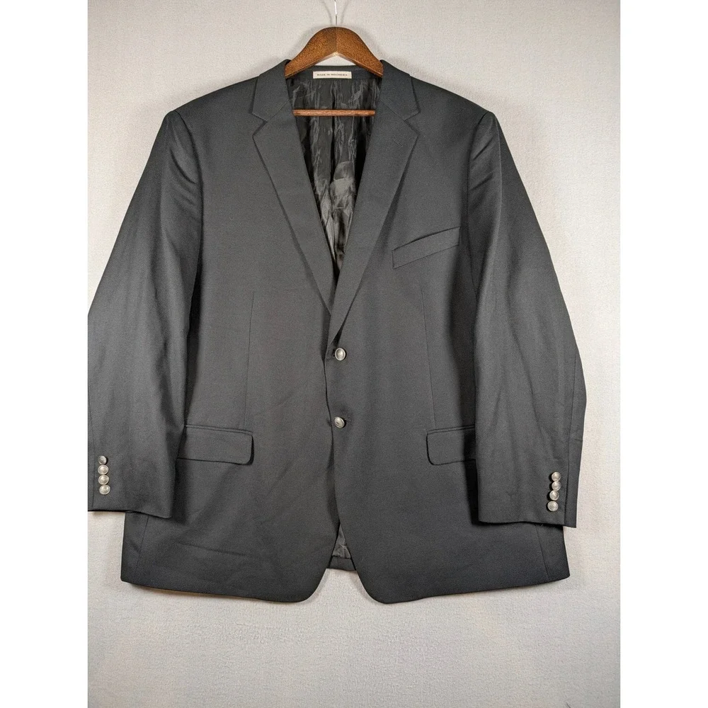Joseph Abboud Heritage Mens 52R Blazer Reda Super 110s Wool Black Sport Coat